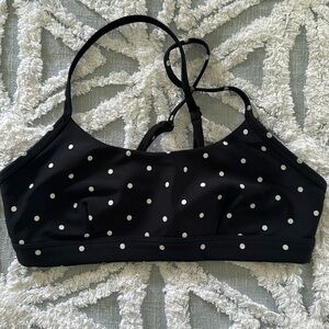 Black and white polkadot alo sports bra